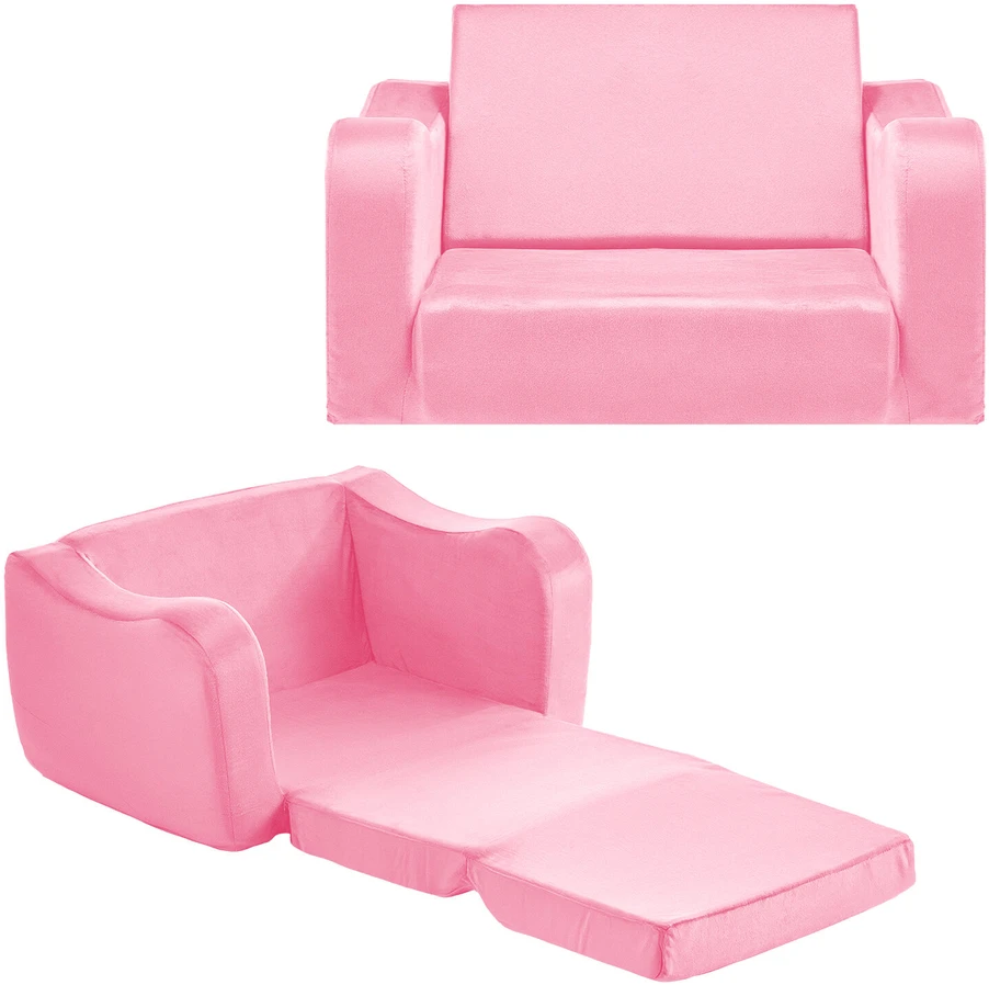 VEVOR Sulankstoma vaikiška sofa 2-in-1, rožinė