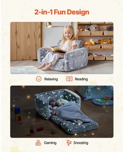 VEVOR 2-in-1 vaikų sofa-lova su porankiais
