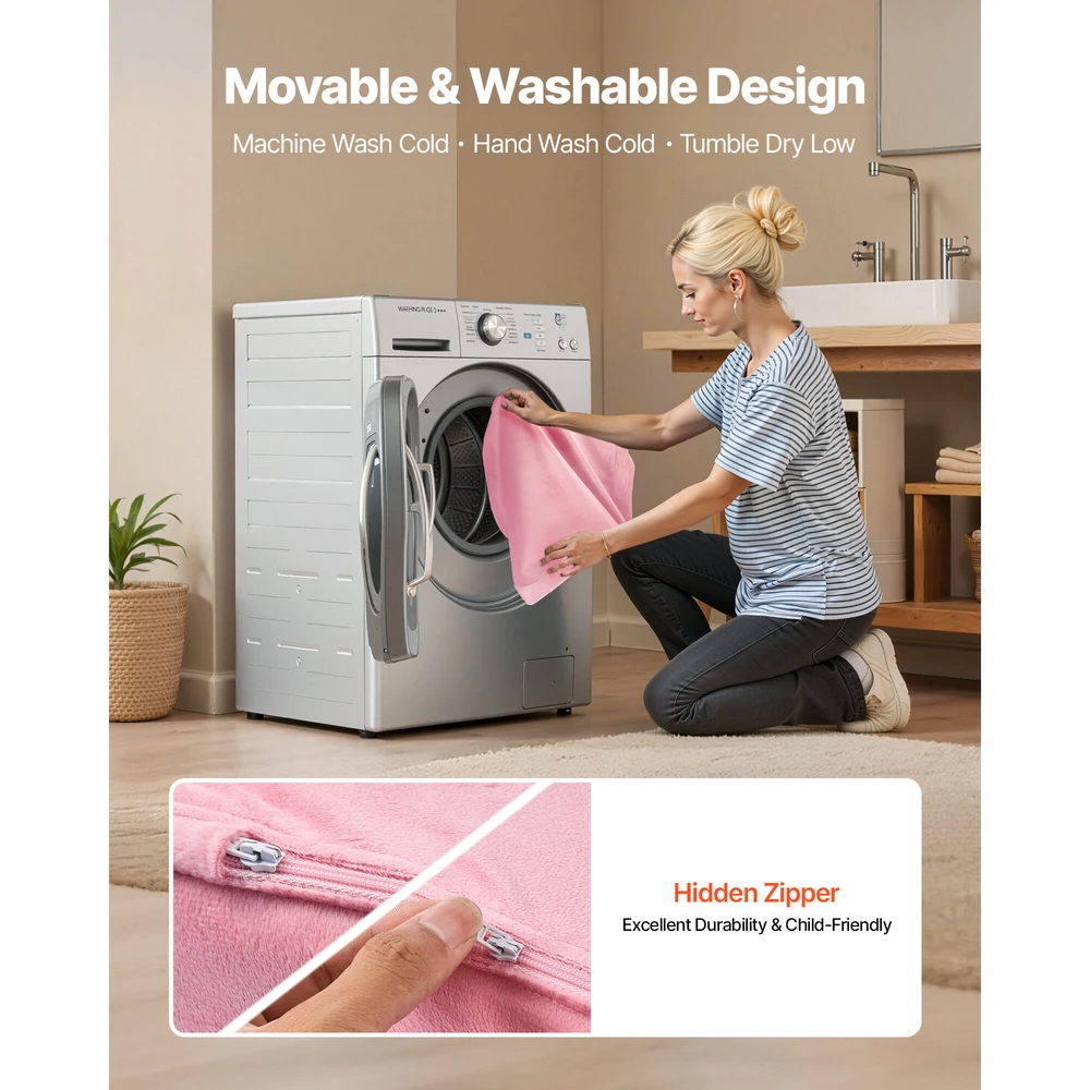 VEVOR Sulankstoma vaikiška sofa 2-in-1, rožinė