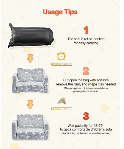 VEVOR 2-in-1 vaikų sofa-lova su porankiais