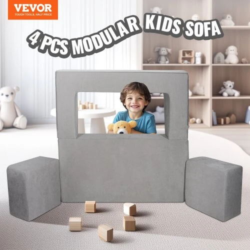 VEVOR Vaikiška modulinė žaidimų sofa, 4 dalių