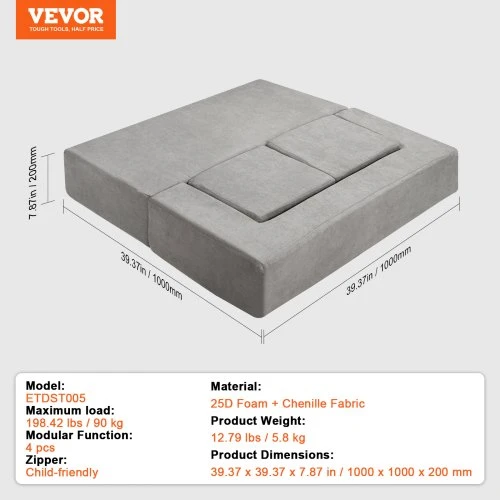 VEVOR Vaikiška modulinė žaidimų sofa, 4 dalių