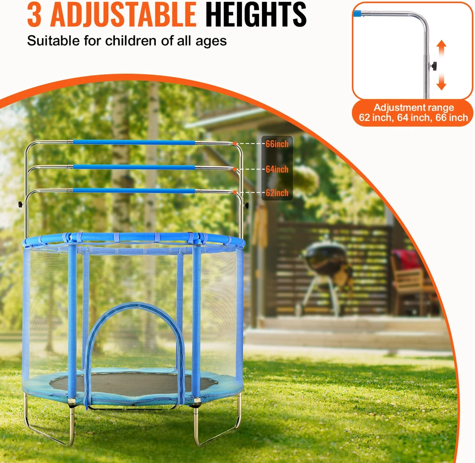 VEVOR 138 cm batutas vaikams su tinklu viduje ir lauke