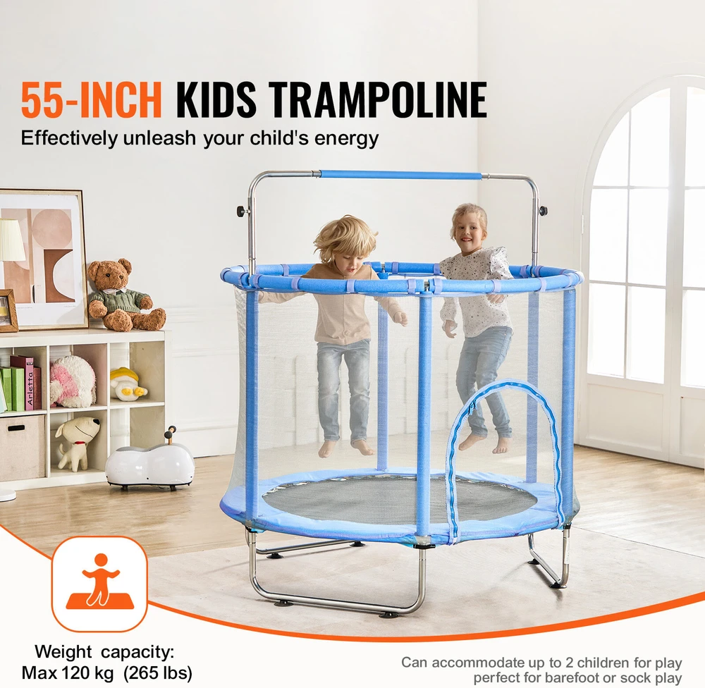 VEVOR 138 cm batutas vaikams su tinklu viduje ir lauke