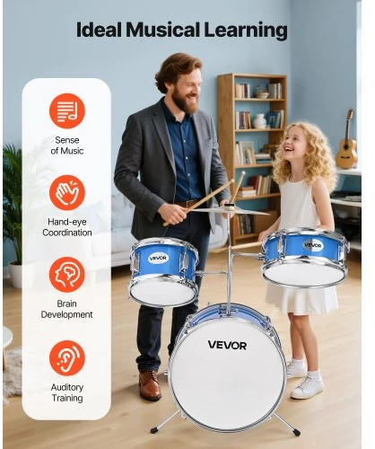 VEVOR Vaikų 3 dalių būgnų rinkinys su 36 cm būgnu
