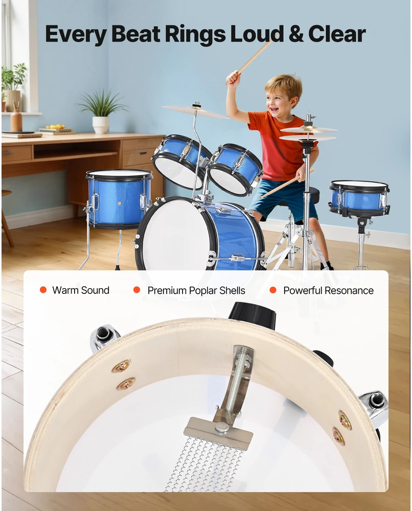 VEVOR Vaikiška 5 dalių mušamųjų instrumentų rinkinys