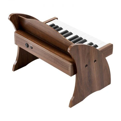 VEVOR Vaikiška medinė pianino klaviatūra, edukacinis muzikinis žaislas, 25 klavišai riešutmedžio, vaikiškas medinis pianinas, mini skaitmeninis pianinas vaikams