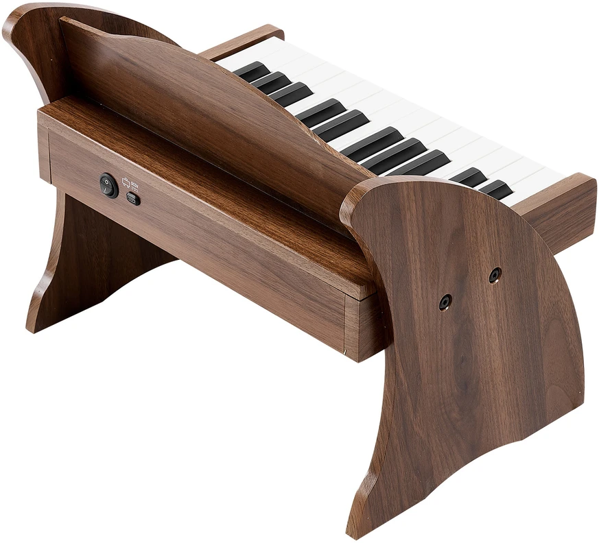 VEVOR Vaikiška medinė pianino klaviatūra, edukacinis muzikinis žaislas, 25 klavišai riešutmedžio, vaikiškas medinis pianinas, mini skaitmeninis pianinas vaikams