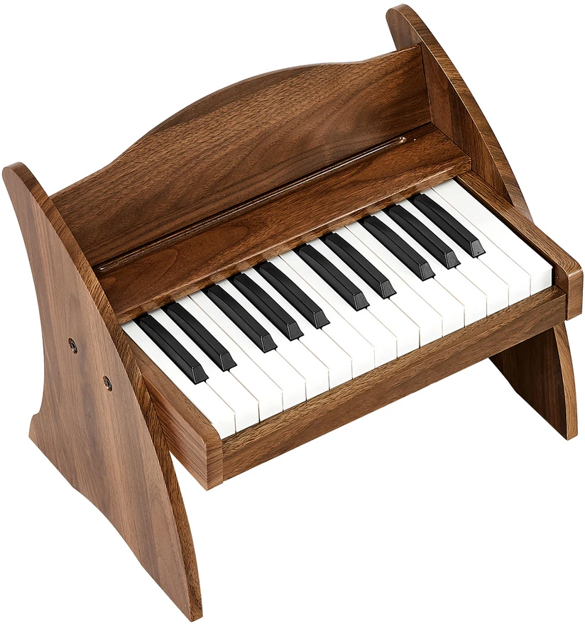 VEVOR Vaikiška medinė pianino klaviatūra, edukacinis muzikinis žaislas, 25 klavišai riešutmedžio, vaikiškas medinis pianinas, mini skaitmeninis pianinas vaikams