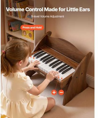 Vevor Medinis skaitmeninis pianinas vaikams, 25 klavišai