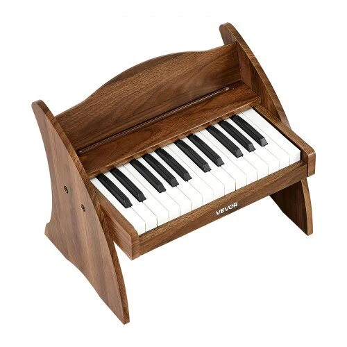 VEVOR Vaikiška medinė pianino klaviatūra, edukacinis muzikinis žaislas, 25 klavišai riešutmedžio, vaikiškas medinis pianinas, mini skaitmeninis pianinas vaikams