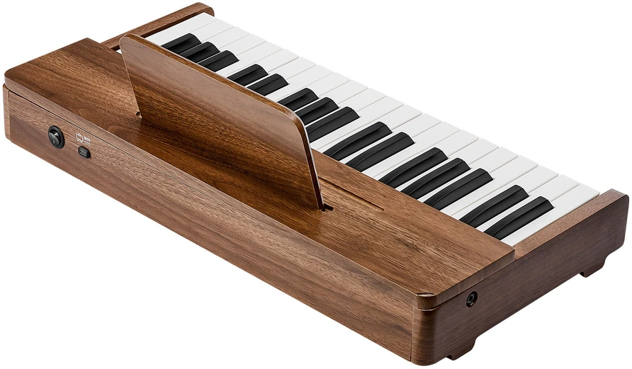VEVOR Vaikiška pianino klaviatūra, medinis 37 klavišų skaitmeninis pianinas mažiems vaikams, reguliuojamas garsumas, dvigubas maitinimas, riešutmedžio apdaila