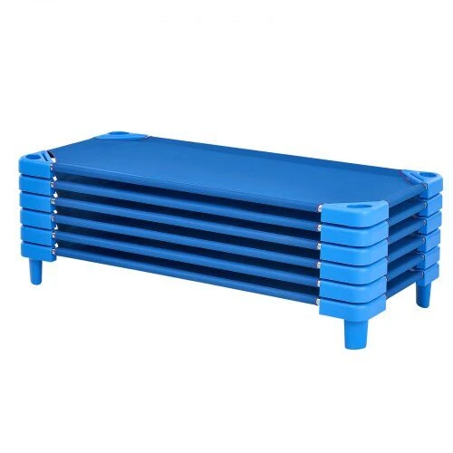 VEVOR Sudedamas vaikų lovelis 130 x 57 cm, mėlyna (6 vnt.)