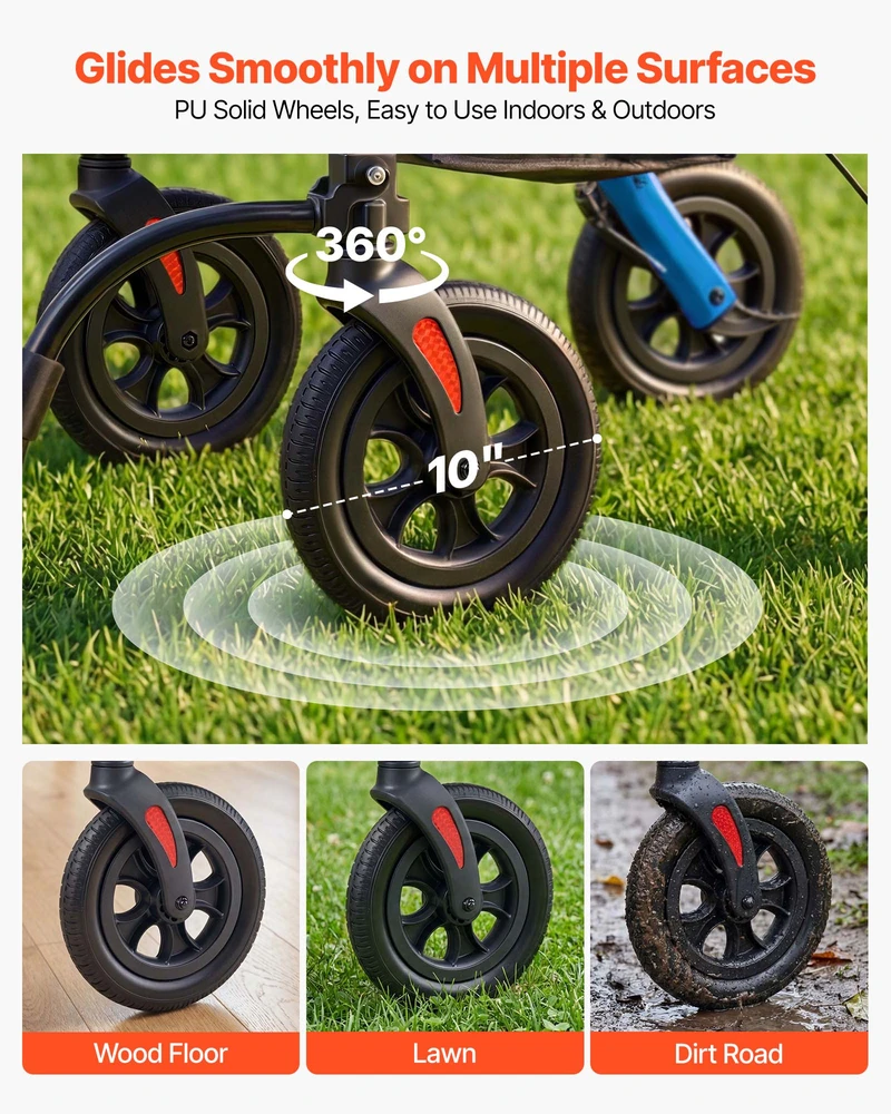 VEVOR 2-in-1 vaikštynė ir transporto kėdė senjorams
