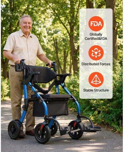 VEVOR 2-in-1 vaikštynė ir transporto kėdė senjorams