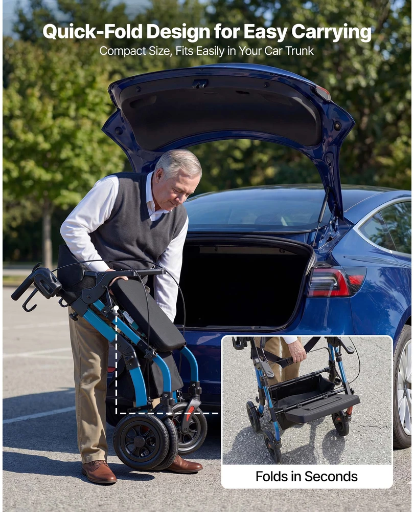 VEVOR 2-in-1 vaikštynė ir transporto kėdė senjorams