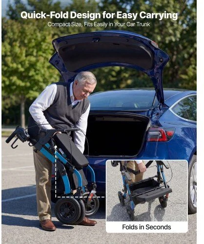 VEVOR 2-in-1 vaikštynė ir transporto kėdė senjorams