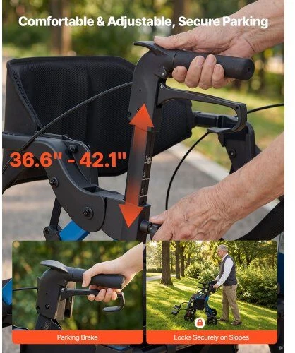 VEVOR 2-in-1 vaikštynė ir transporto kėdė senjorams
