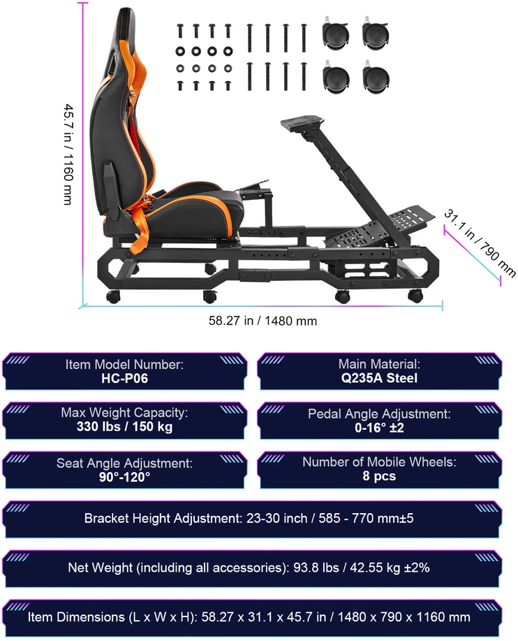 VEVOR Lenktynių vairo stovas Logitech G923/G920/G29