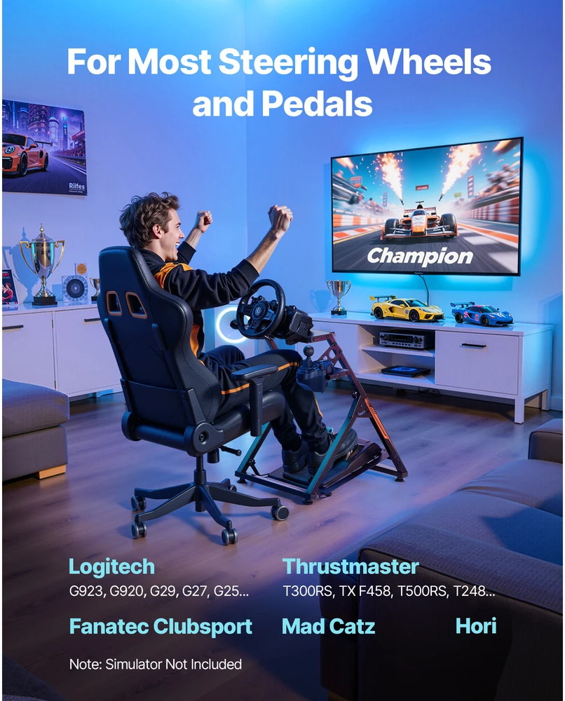 VEVOR Sulankstomas lenktynių vairaračio stovas Logitech G923 G920 G29 G27
