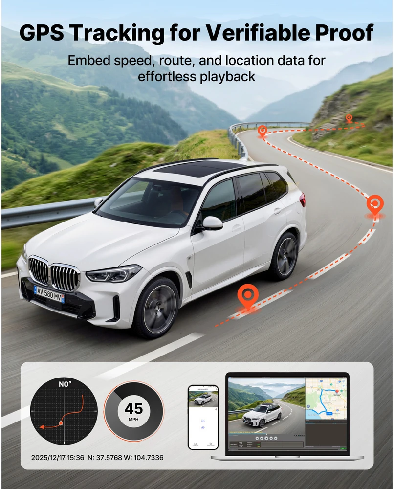 VEVOR Priekinė ir galinė vaizdo kamera automobiliui