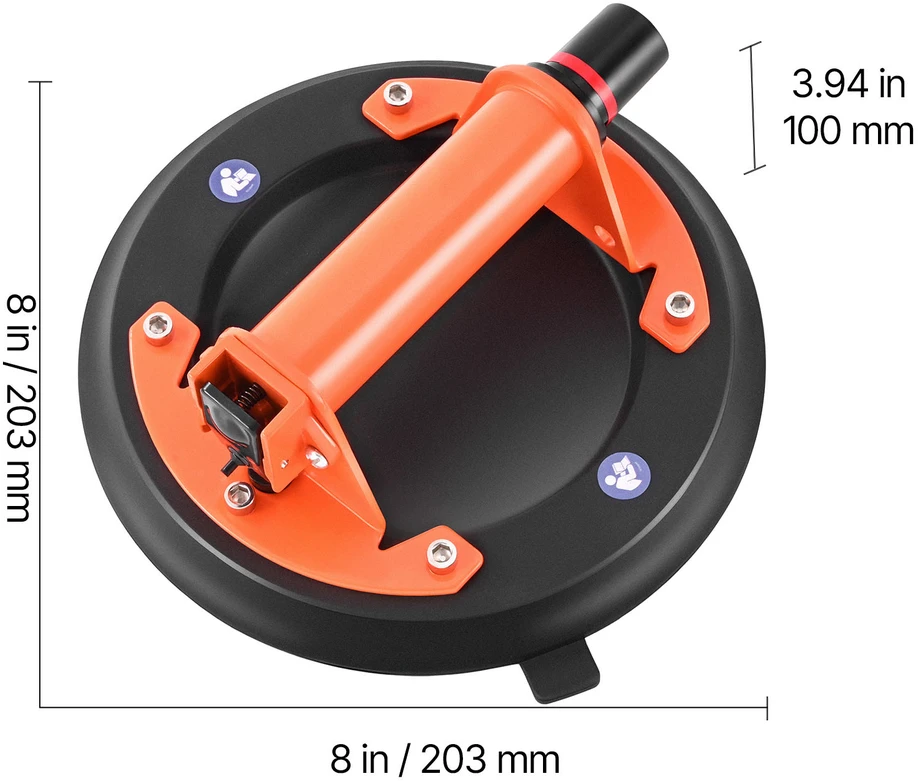 VEVOR Vakuuminis siurblys stiklui, 203 mm, 195 kg