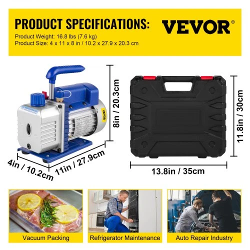 VEVOR 4 CFM 0,25 AG vakuumo siurblys