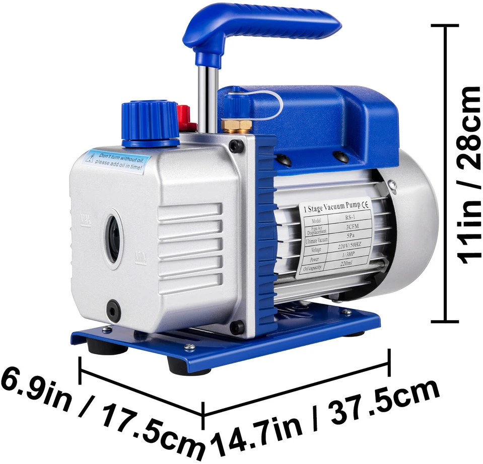 VEVOR 1/4 AG šaldymo vakuuminis siurblys R134a