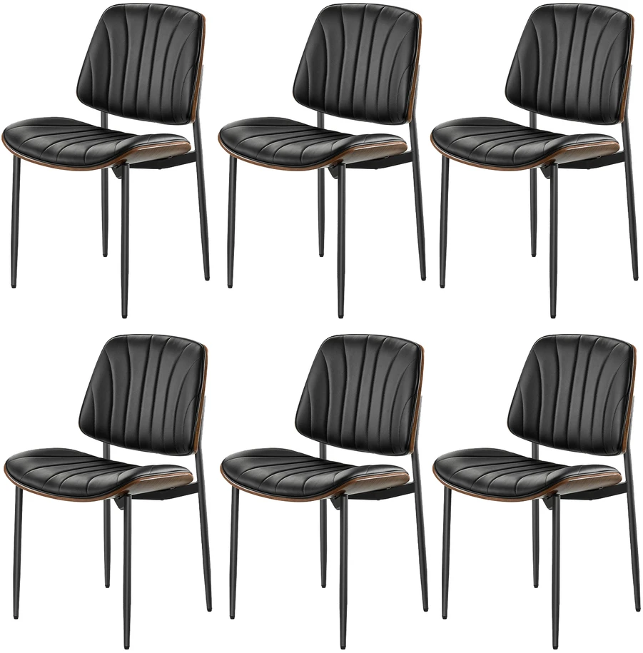 Sofa VEVOR Modernios valgomojo kėdės - 6 vnt., oda