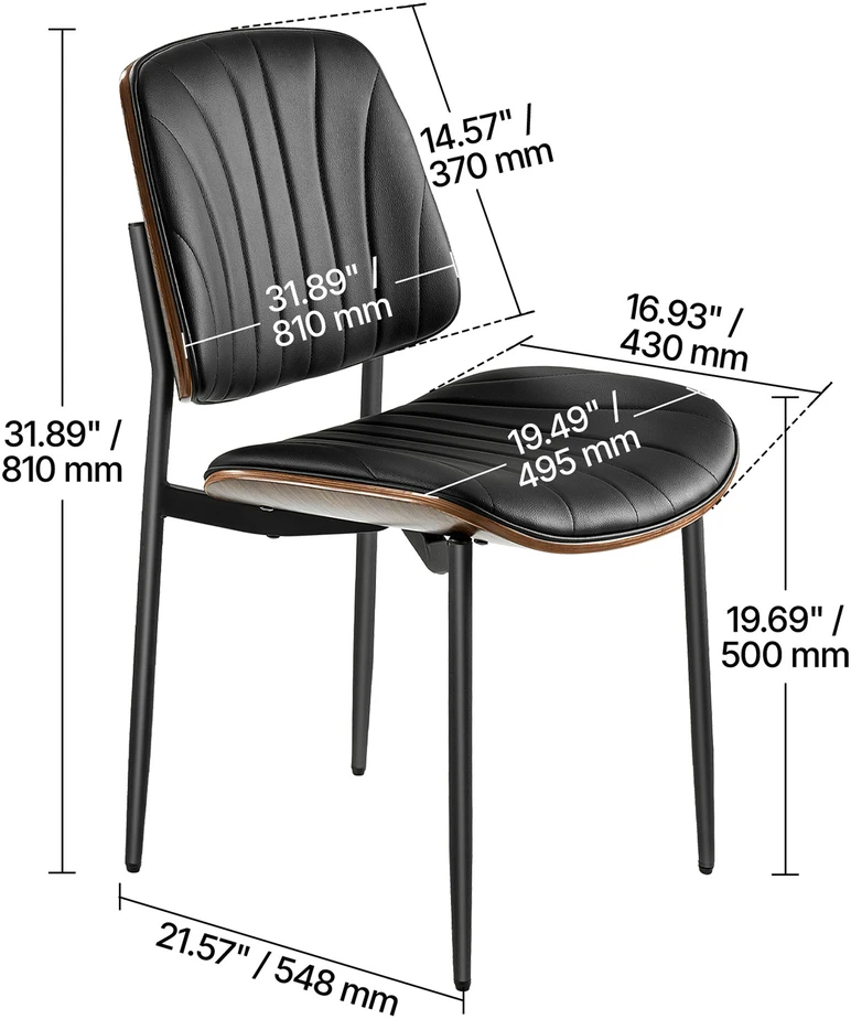 Sofa VEVOR Modernios valgomojo kėdės - 6 vnt., oda