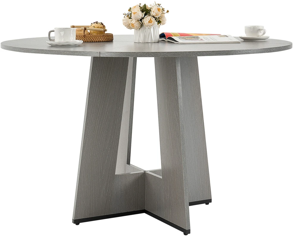 VEVOR 120 cm apvalus medinis valgomojo stalas