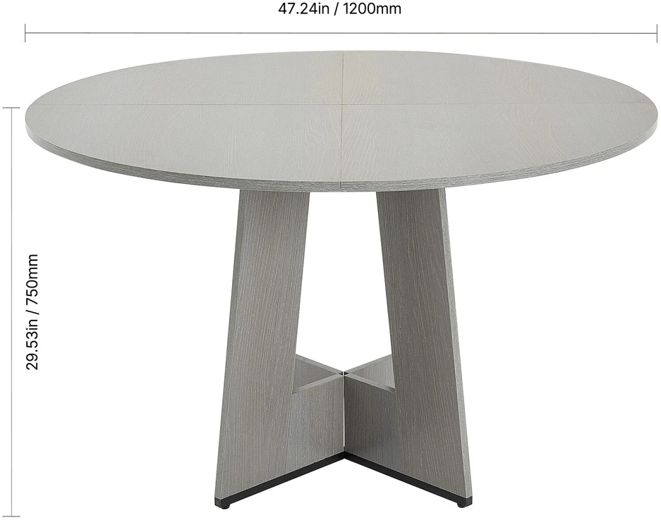 VEVOR 120 cm apvalus medinis valgomojo stalas