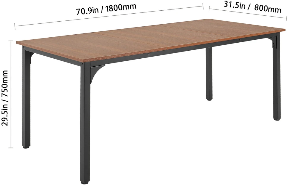 VEVOR 180 cm stačiakampis stalas valgomajam