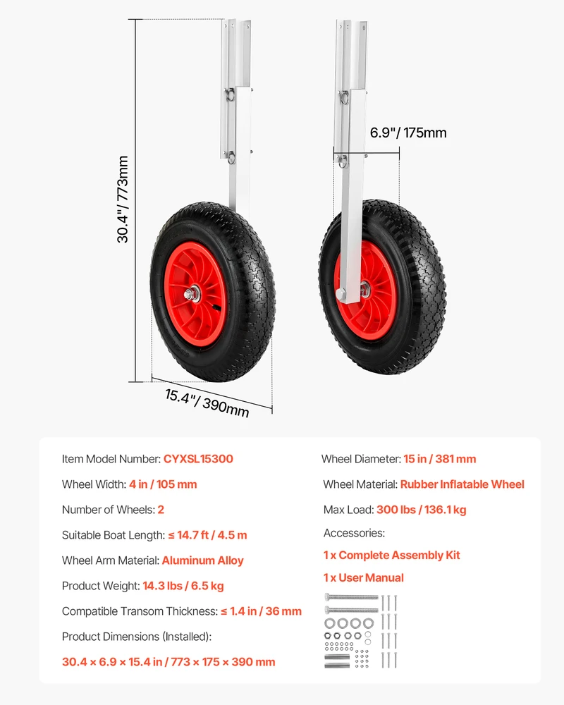 VEVOR Valčių išleidimo ratai, 136.1kg keliamoji galia