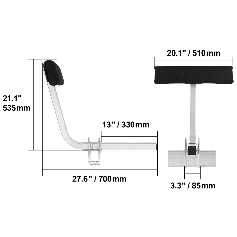 VEVOR Valties priekabos gidas 70 cm reguliuojamas