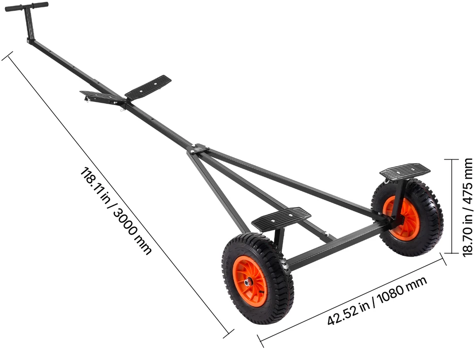 VEVOR Valties priekabos vežimėlis 190 kg talp.