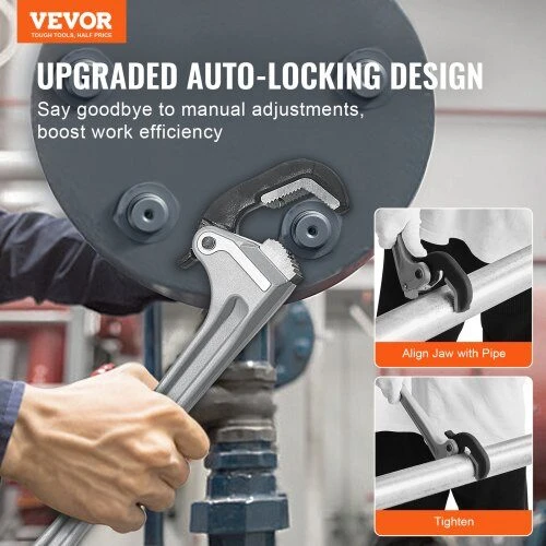VEVOR Aliuminis vamzdžių raktas su automatiniais žandikauliais 457 mm