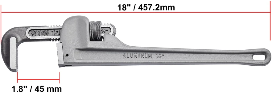 VEVOR Reguliuojamas aliuminio vamzdžių raktas 45 cm