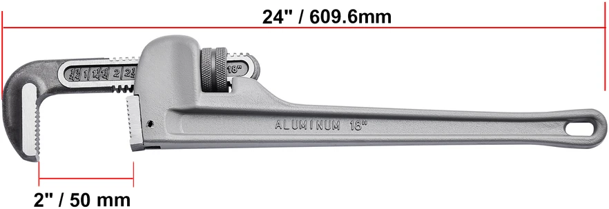 VEVOR Aliumininis tiesus vamzdžio raktas 60 cm