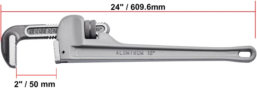 VEVOR Aliumininis tiesus vamzdžio raktas 60 cm