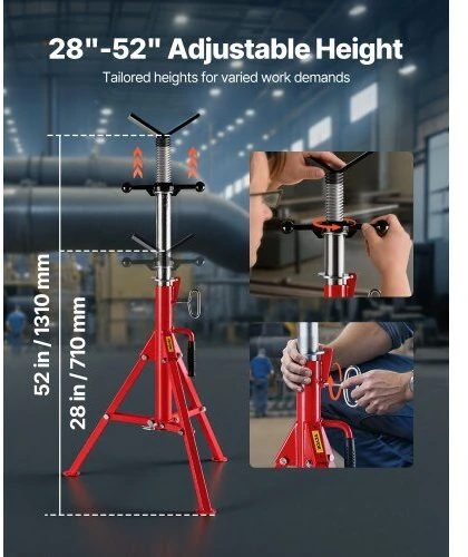VEVOR V formos vamzdžio stovas 0.3-30.5 cm, reguliuojamas aukštis 71.1-132.1 cm