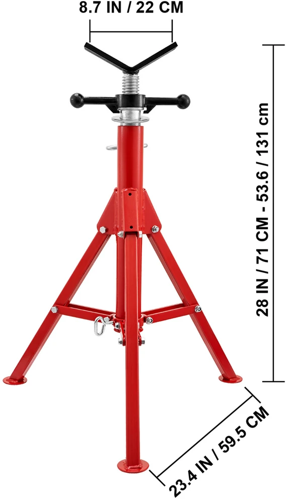 VEVOR V formos vamzdžio stovas 0.3-30.5 cm, reguliuojamas aukštis 71.1-132.1 cm
