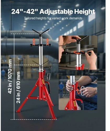 VEVOR V tipo vamzdžių stovas 1/8"-12", reguliuojamas aukštis