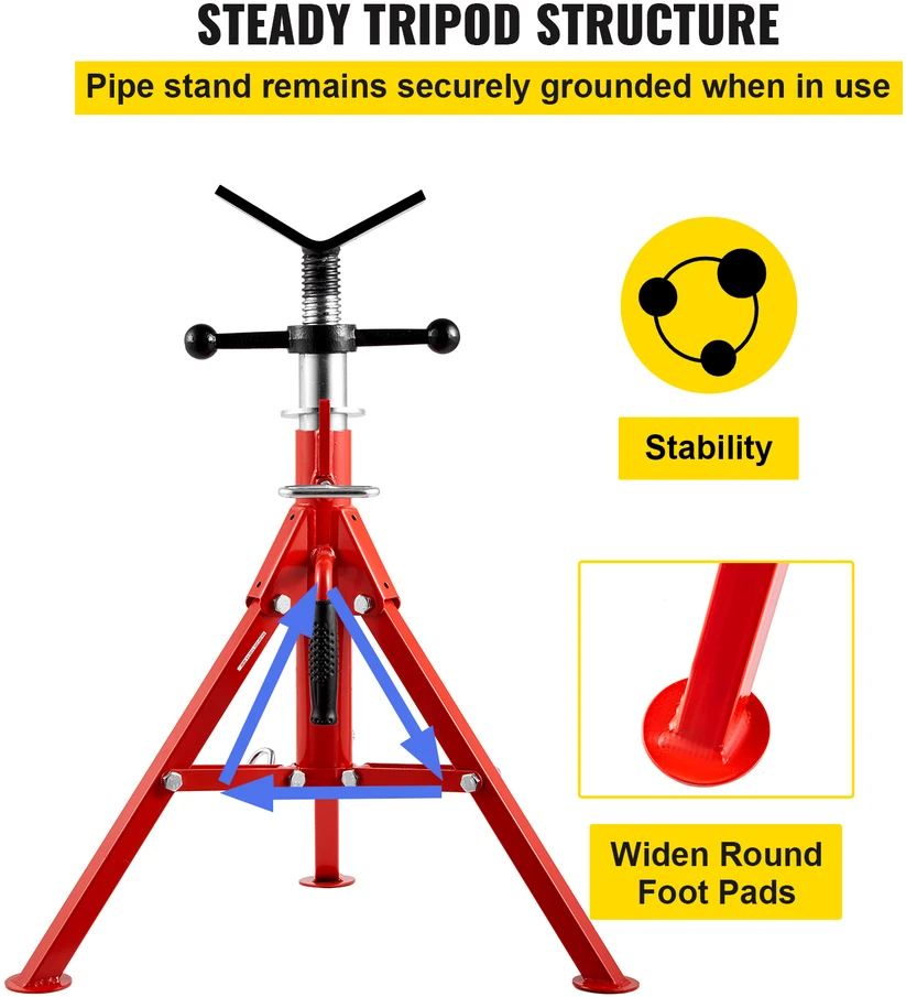 VEVOR V tipo vamzdžių stovas 1/8"-12", reguliuojamas aukštis
