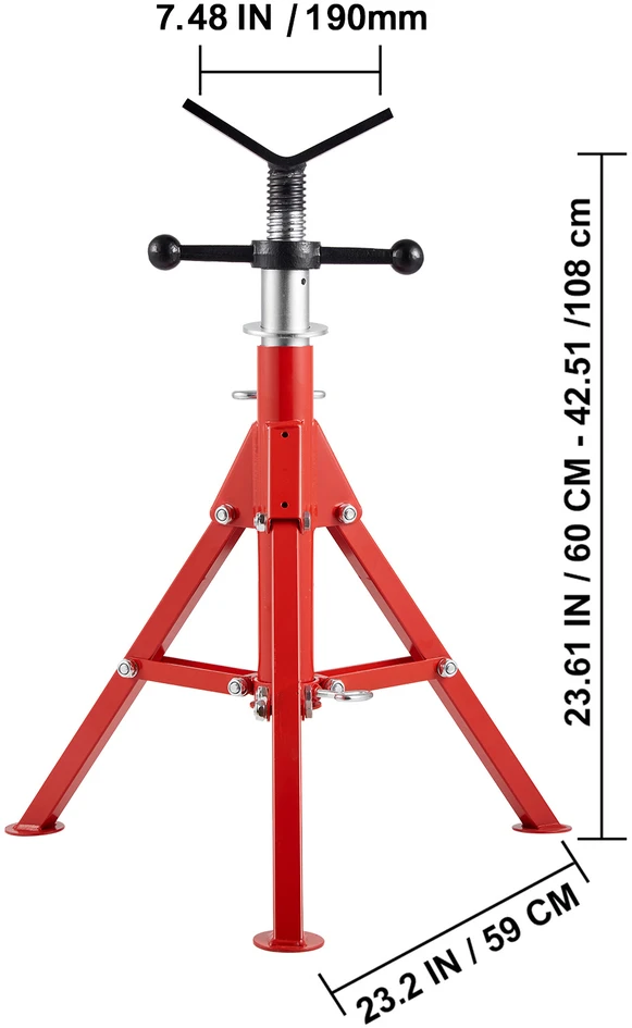 VEVOR V tipo vamzdžių stovas 1/8"-12", reguliuojamas aukštis