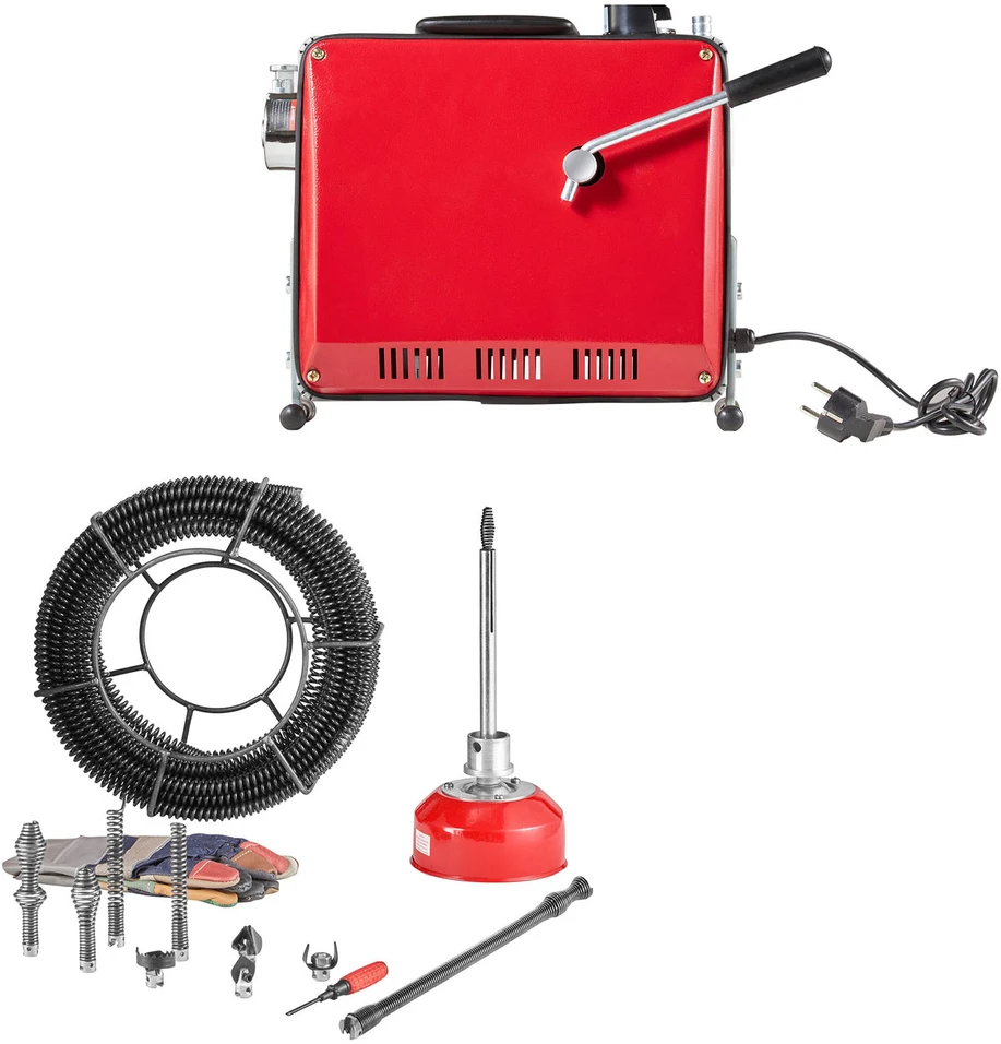 VEVOR Elektrinė vamzdžių valymo mašina, 500W, 1400RPM