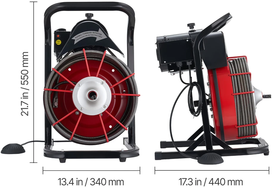 VEVOR Vamzdžių valymo įrenginys 23m, 10.5mm
