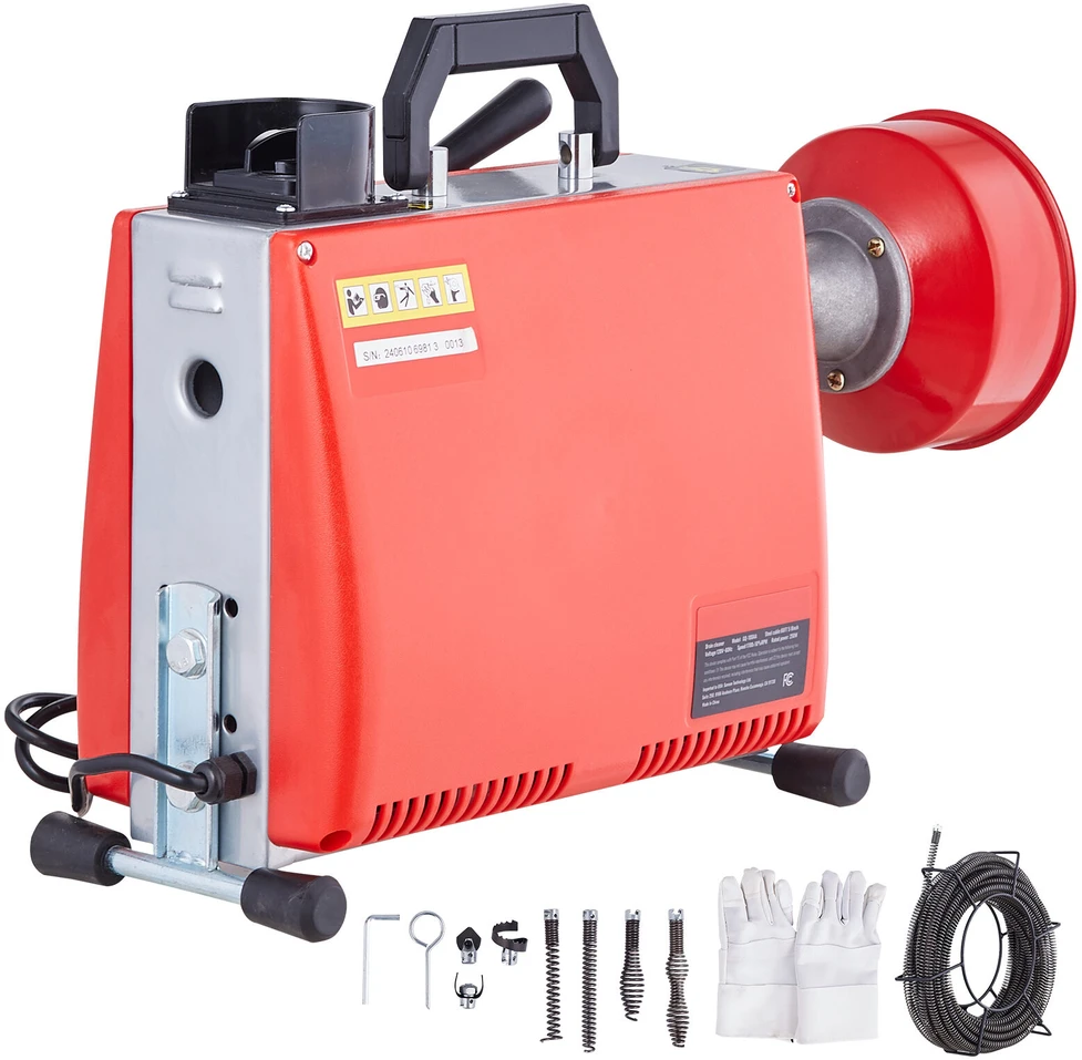 VEVOR Kanalizacijos valymo mašina 20m x 16mm 250W