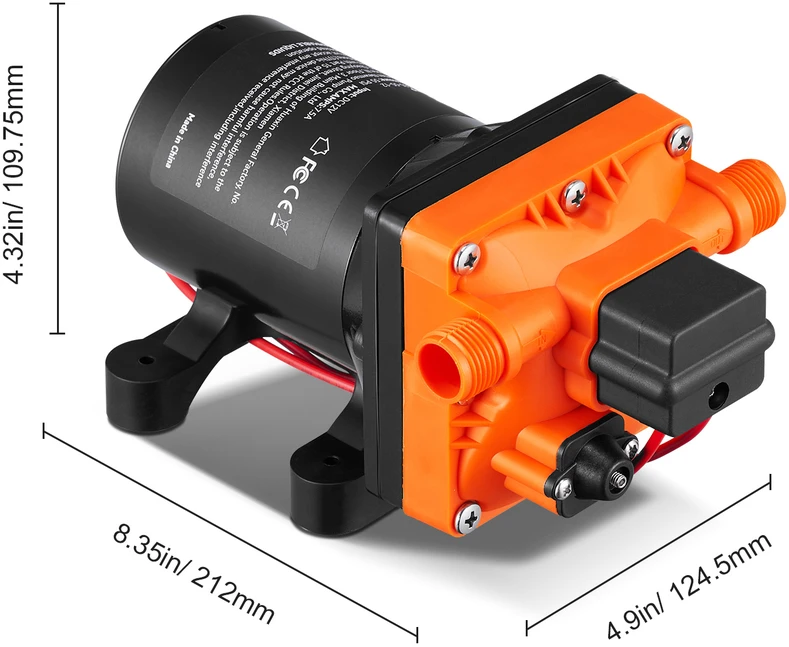 VEVOR Vandens diafragminis siurblys, 13,25 litro, 55 PSI (40-80 PSI)