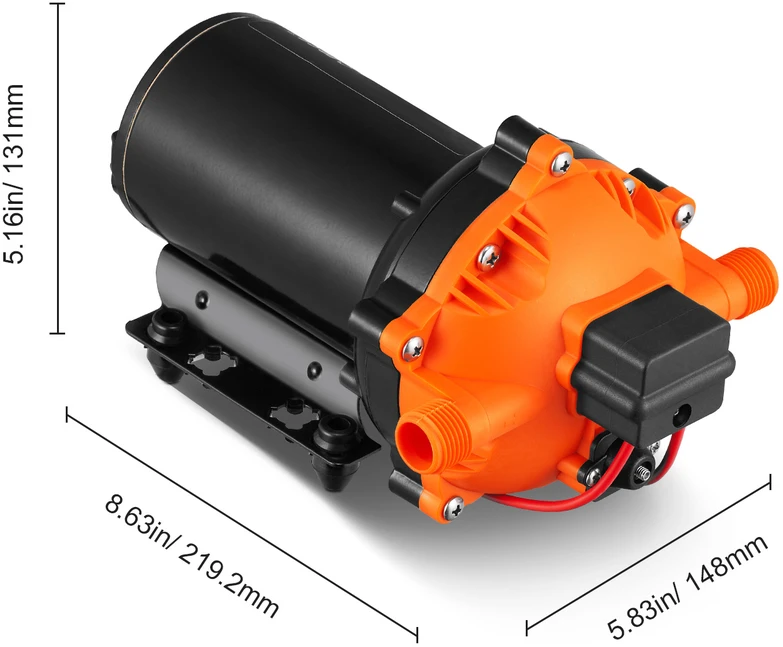 VEVOR Vandens diafragminis siurblys, 12V, 5.5 GPM, 70 PSI